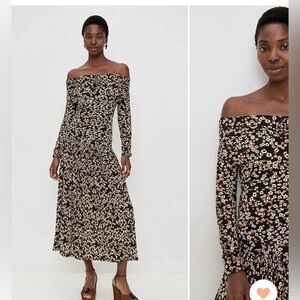 NWT Farm Rio tiny flowers long sleeve maxi dress